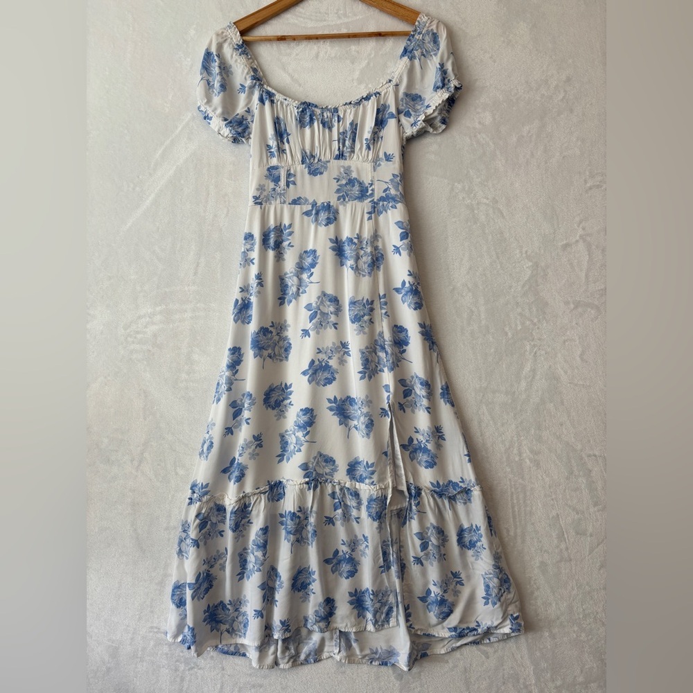 Hollister floral White Blue‎ Midi Sundress small - Picture 2 of 12